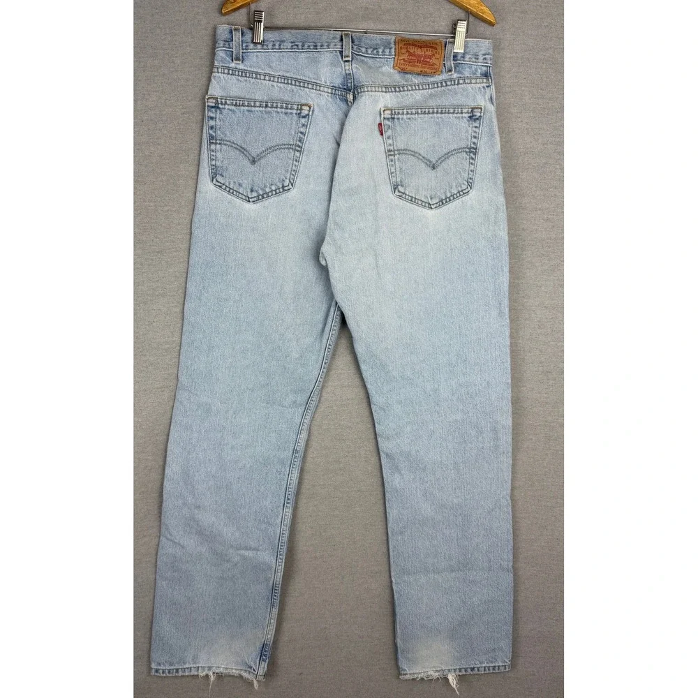 Levi's 505 Regular Fit‎ Light Wash Jeans Mens 33x32 Straight Leg 90s y2k Vintage